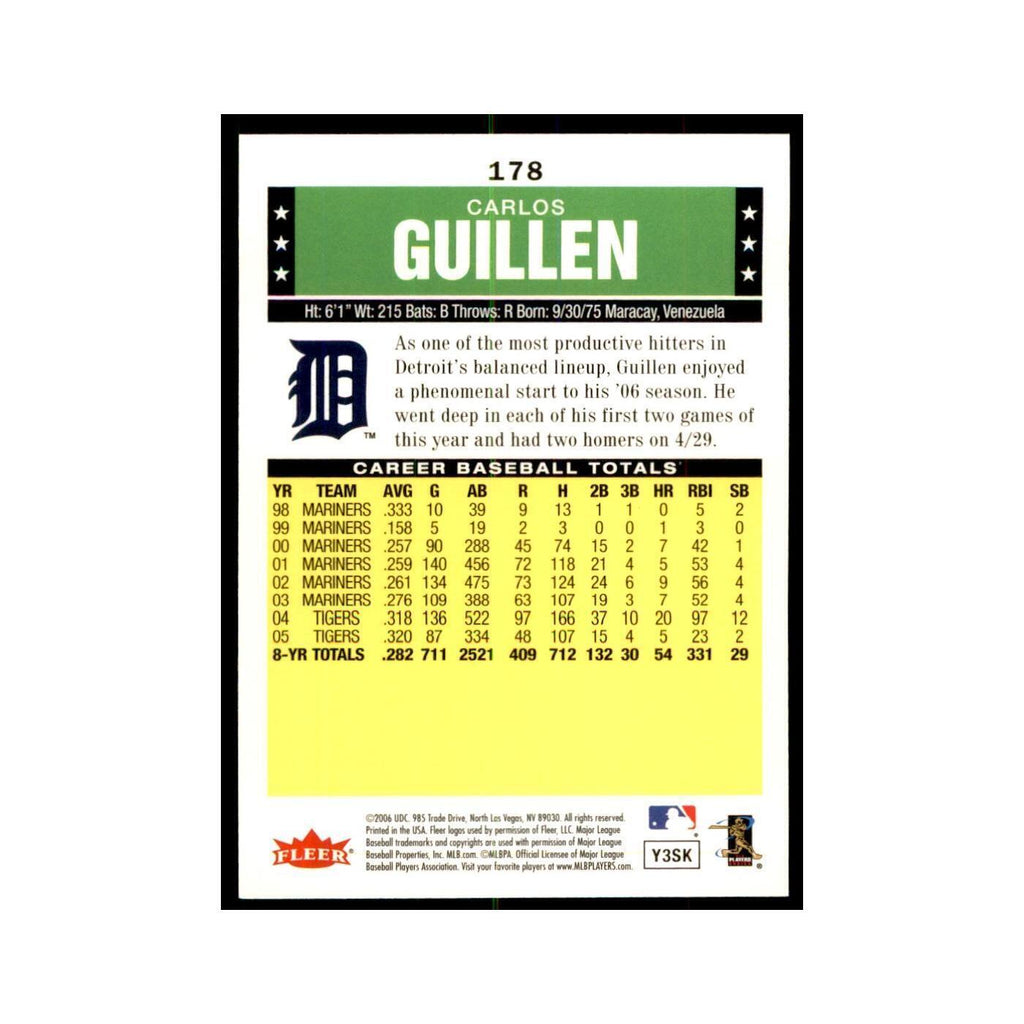 2006 Fleer Tradition Carlos Guillen Baseball Cards #178