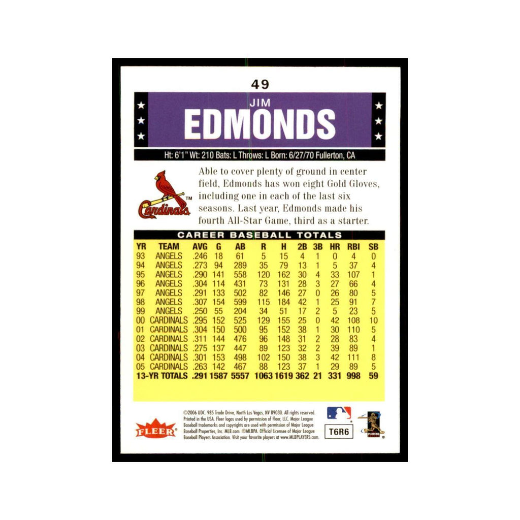 2006 Fleer Tradition Jim Edmonds Baseball Cards #49
