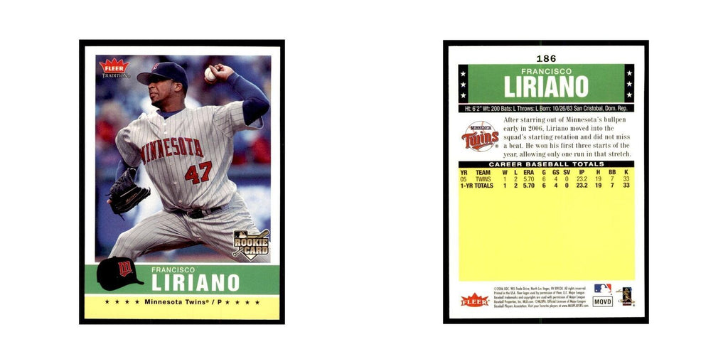 2006 Fleer Tradition Francisco Liriano Baseball Cards #186