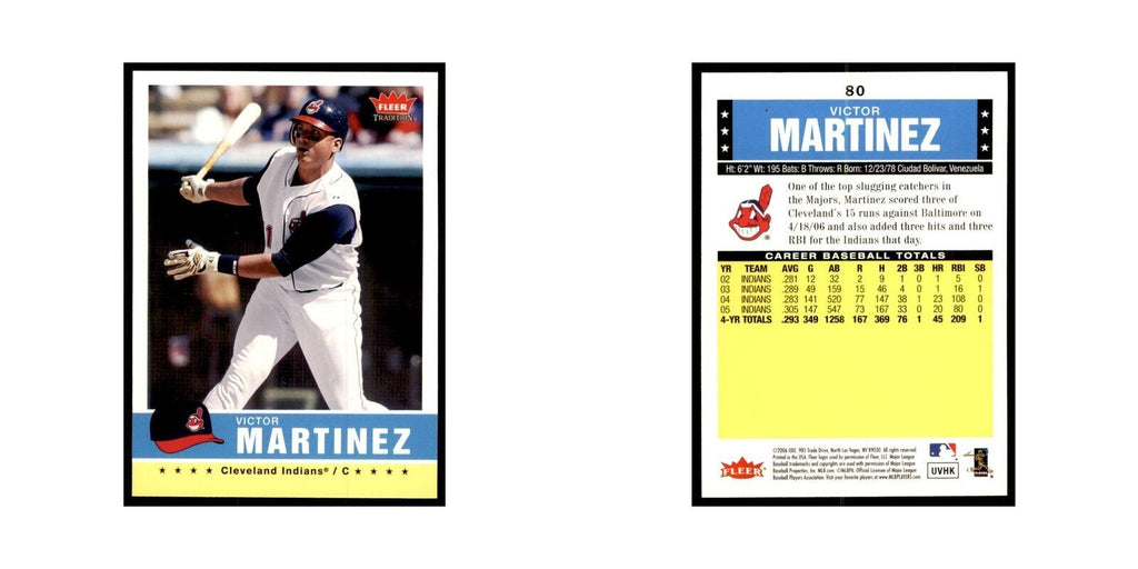 2006 Fleer Tradition Victor Martinez Baseball Cards #80