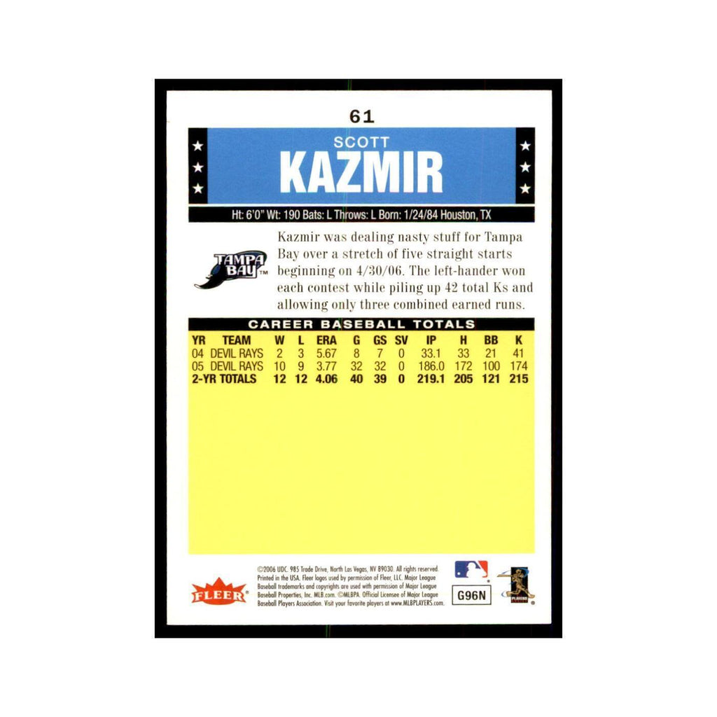 2006 Fleer Tradition Scott Kazmir Baseball Cards #61