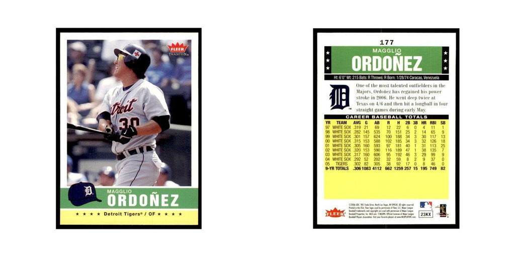 2006 Fleer Tradition Magglio Ordonez Baseball Cards #177