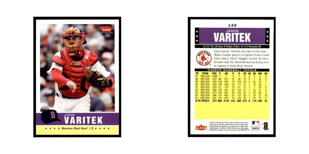 2006 Fleer Tradition Jason Varitek Baseball Cards #149