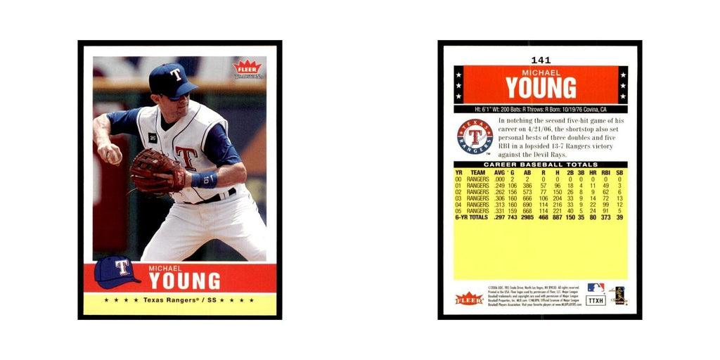 2006 Fleer Tradition Michael Young Baseball Cards #141