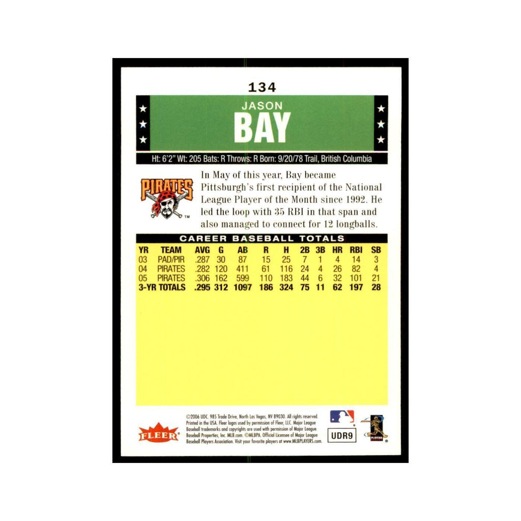 2006 Fleer Tradition Jason Bay Baseball Cards #134