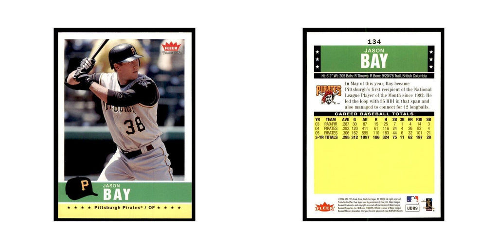 2006 Fleer Tradition Jason Bay Baseball Cards #134