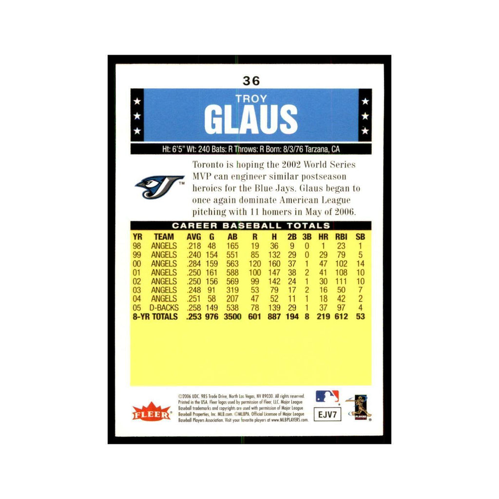 2006 Fleer Tradition Troy Glaus Baseball Cards #36