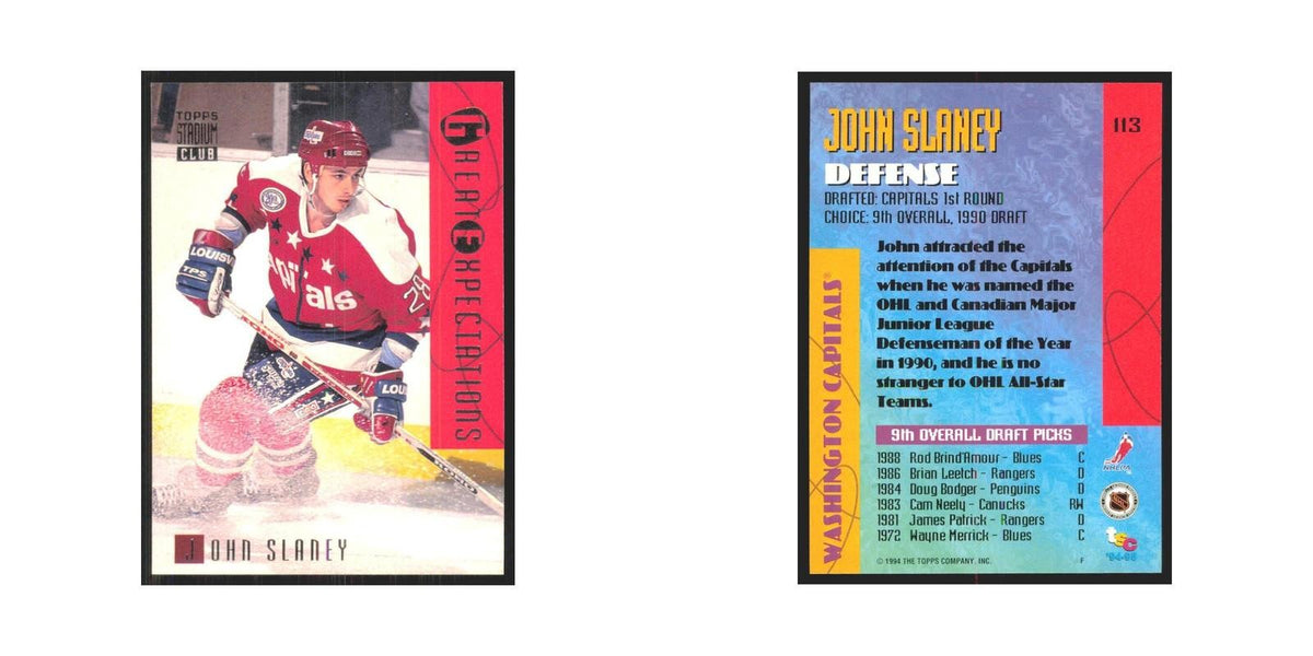 1994 Stadium Club John Slaney Washington Capitals #113