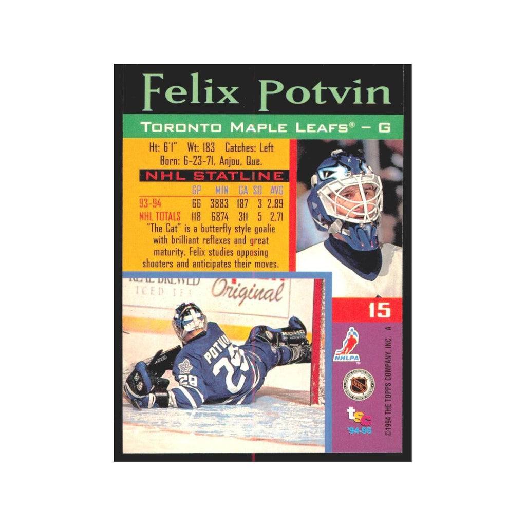 1994 Stadium Club Felix Potvin Toronto Maple Leafs #15