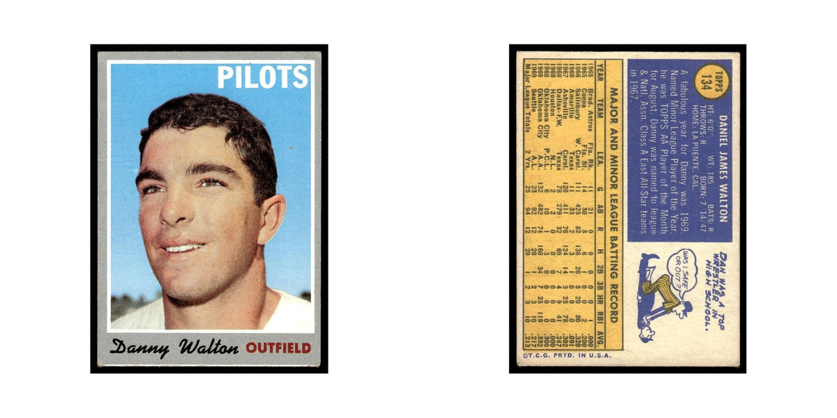 1970 Topps (Damaged) Danny Walton RC Seattle Pilots #134