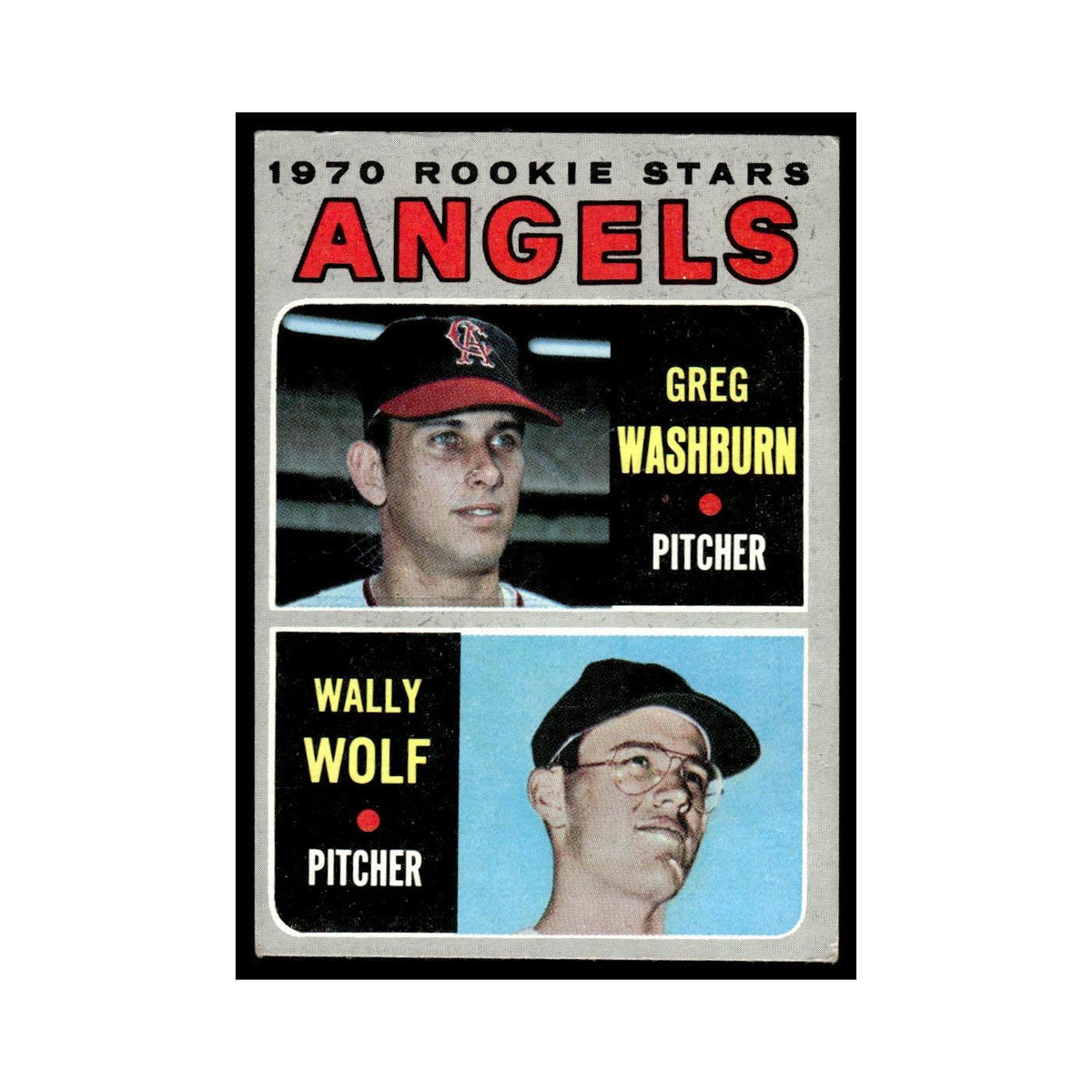 1970 Topps (Damaged) Greg Washburn/Wally Wolf RC Angels #74