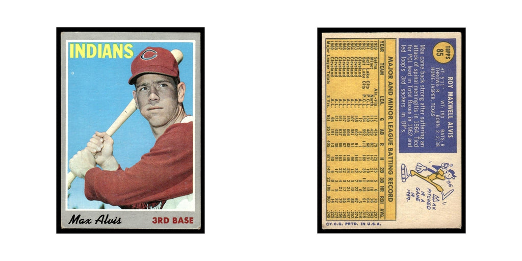 1970 Topps (Damaged) Max Alvis Indians #85