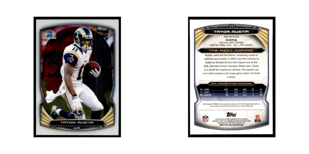 2014 Bowman Chrome Tavon Austin Football Cards #73