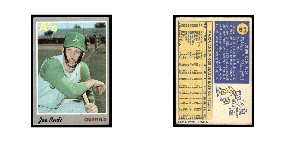 1970 Topps (Damaged) Joe Rudi Athletics #102
