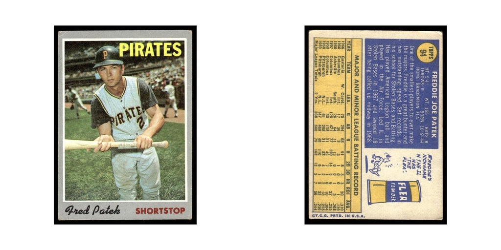 1970 Topps (Damaged) Fred Patek Pirates #94