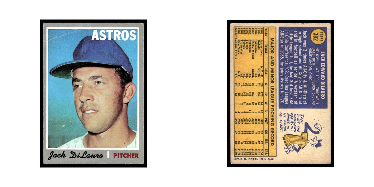 1970 Topps (Damaged) Jack DiLauro Astros #382
