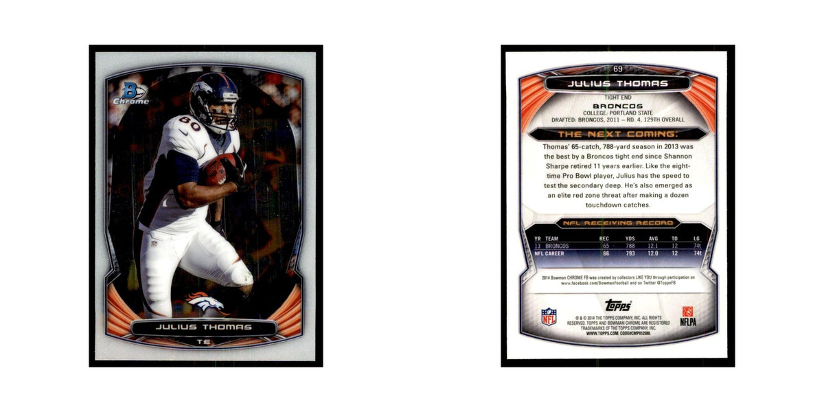 2014 Bowman Chrome Julius Thomas Football Cards #69