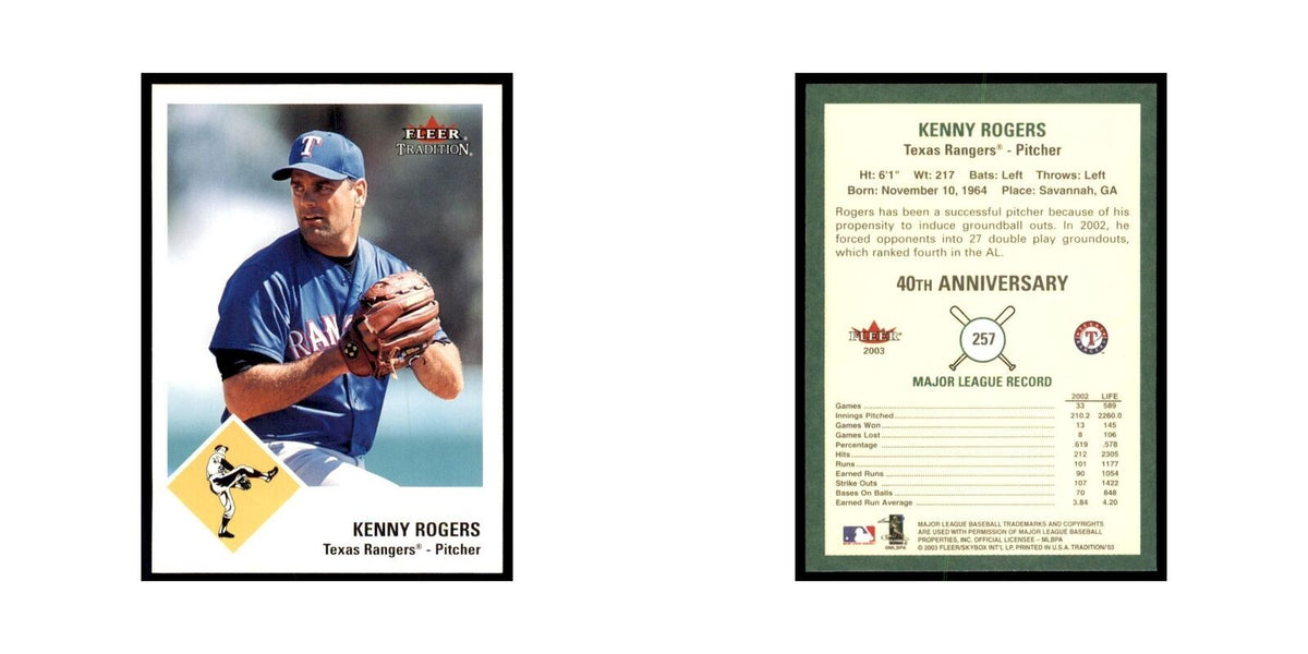 2003 Fleer Tradition Kenny Rogers Baseball Cards #257