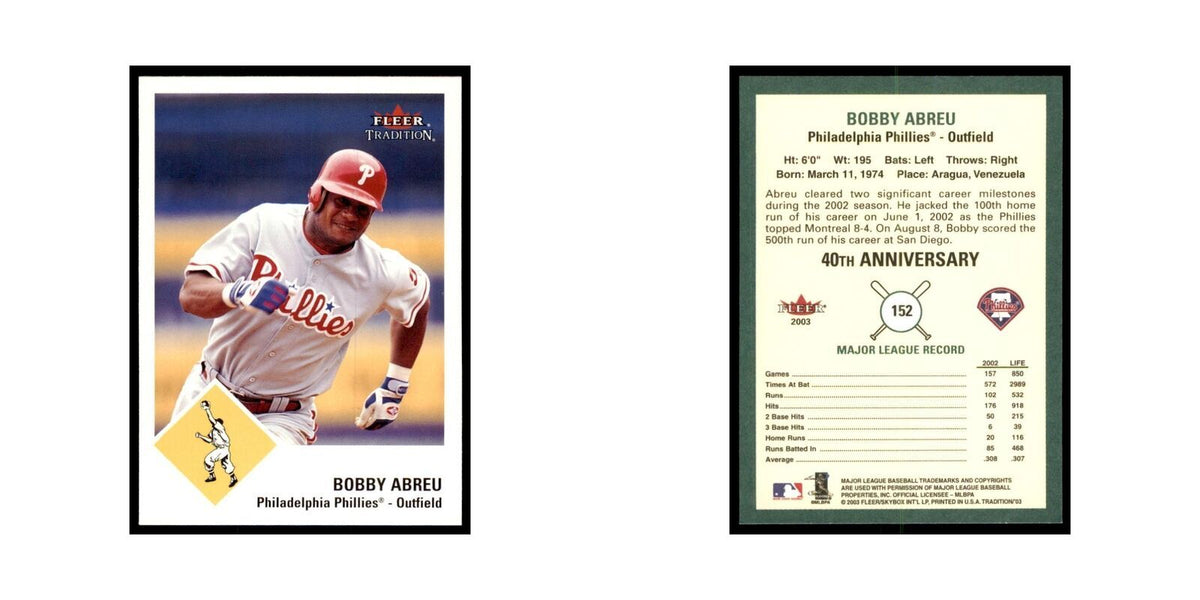 2003 Fleer Tradition Bobby Abreu Baseball Cards #152