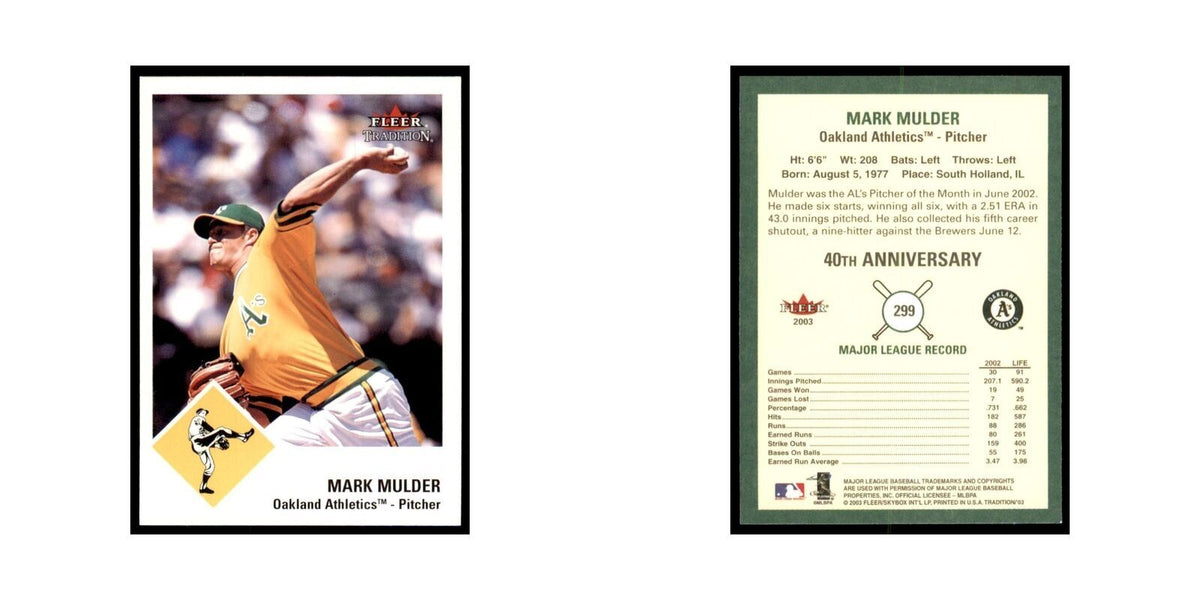 2003 Fleer Tradition Mark Mulder Baseball Cards #299