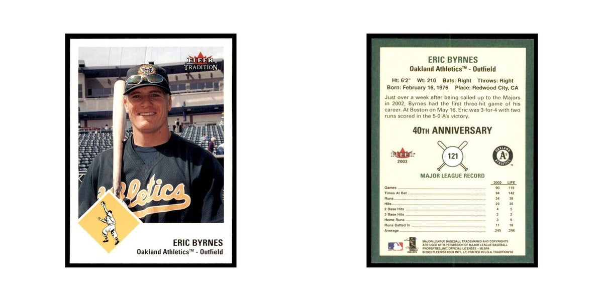 2003 Fleer Tradition Eric Byrnes Baseball Cards #121