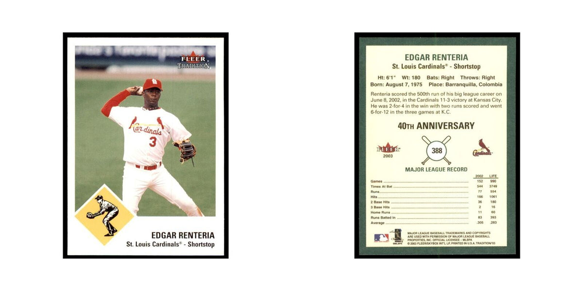 2003 Fleer Tradition Edgar Renteria Baseball Cards #388