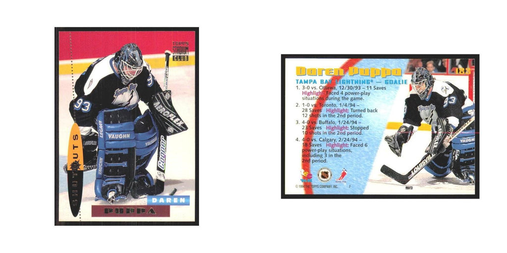 1994 Stadium Club Daren Puppa Tampa Bay Lightning #183