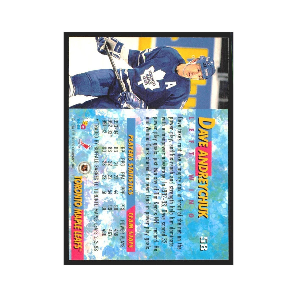 1994 Stadium Club Dave Andreychuk Toronto Maple Leafs #58