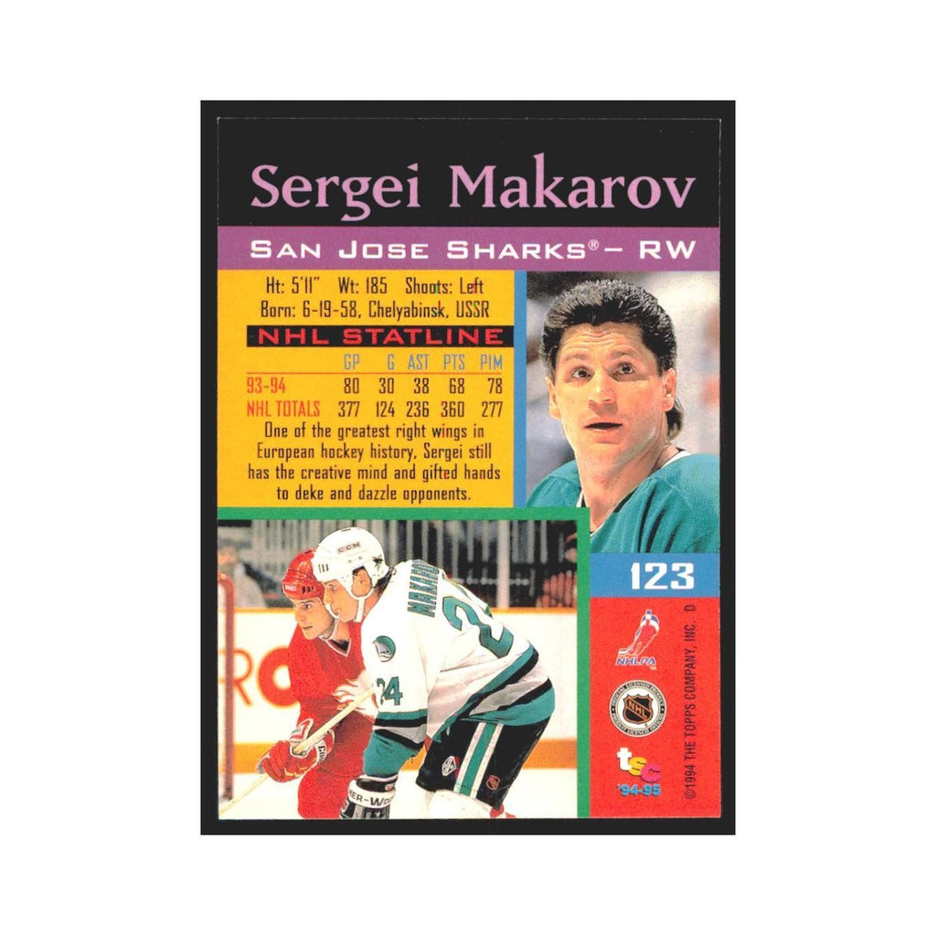 1994 Stadium Club Sergei Makarov San Jose Sharks #123