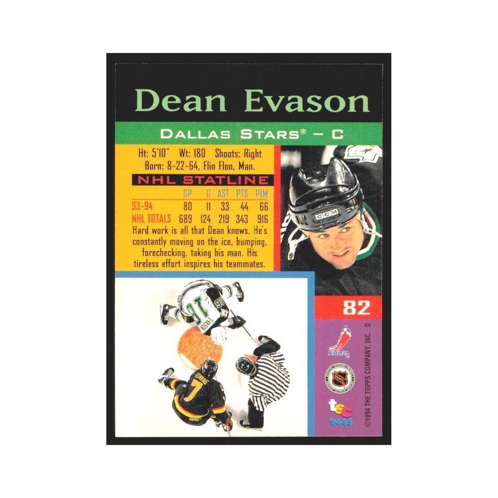 1994 Stadium Club Dean Evason Dallas Stars #82
