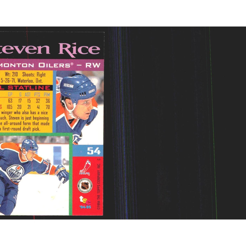 1994 Stadium Club Steven Rice Edmonton Oilers #54
