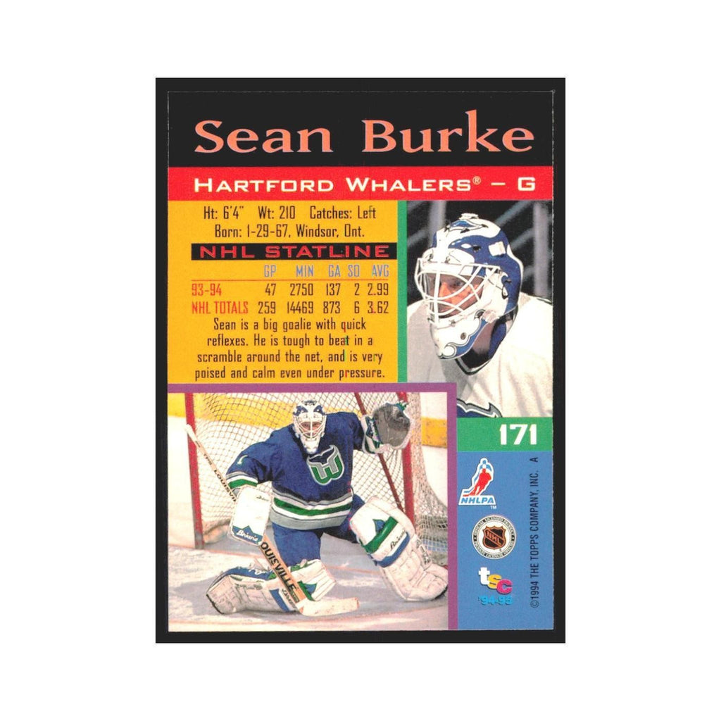 1994 Stadium Club Sean Burke Hartford Whalers #171