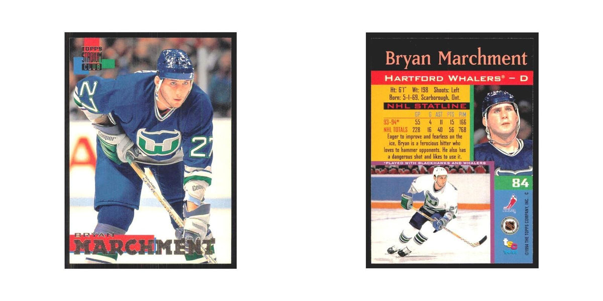 1994 Stadium Club Bryan Marchment Hartford Whalers #84