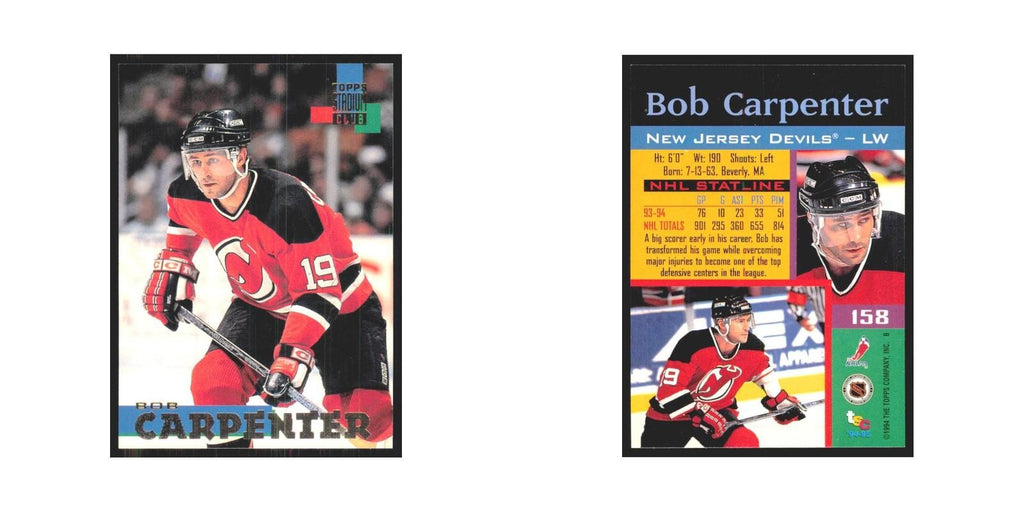 1994 Stadium Club Bob Carpenter New Jersey Devils #158