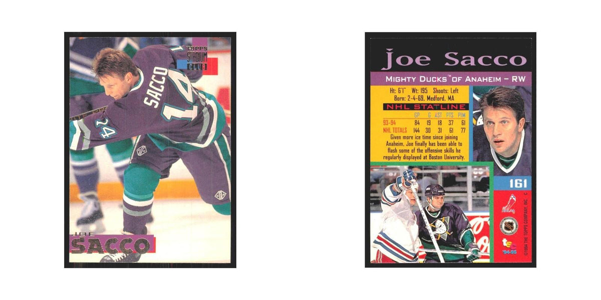 1994 Stadium Club Joe Sacco Anaheim Mighty Ducks #161