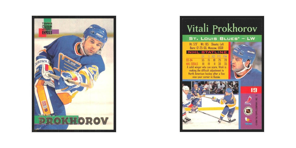 1994 Stadium Club Vitali Prokhorov St. Louis Blues #19