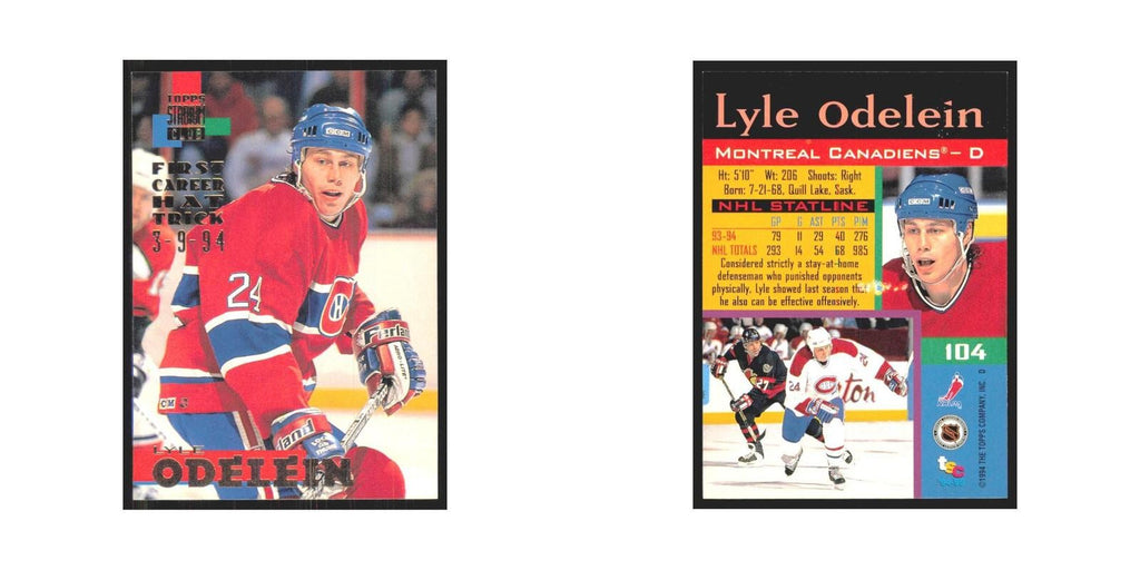 1994 Stadium Club Lyle Odelein Montreal Canadiens #104
