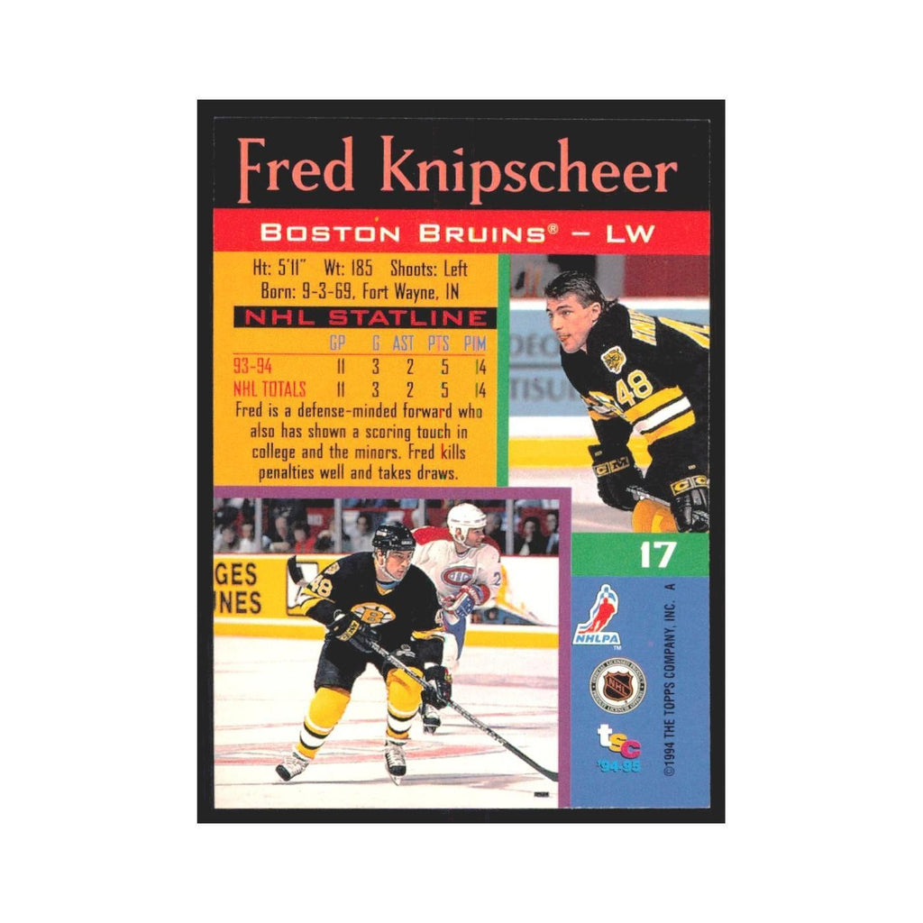 1994 Stadium Club Fred Knipscheer Boston Bruins #17