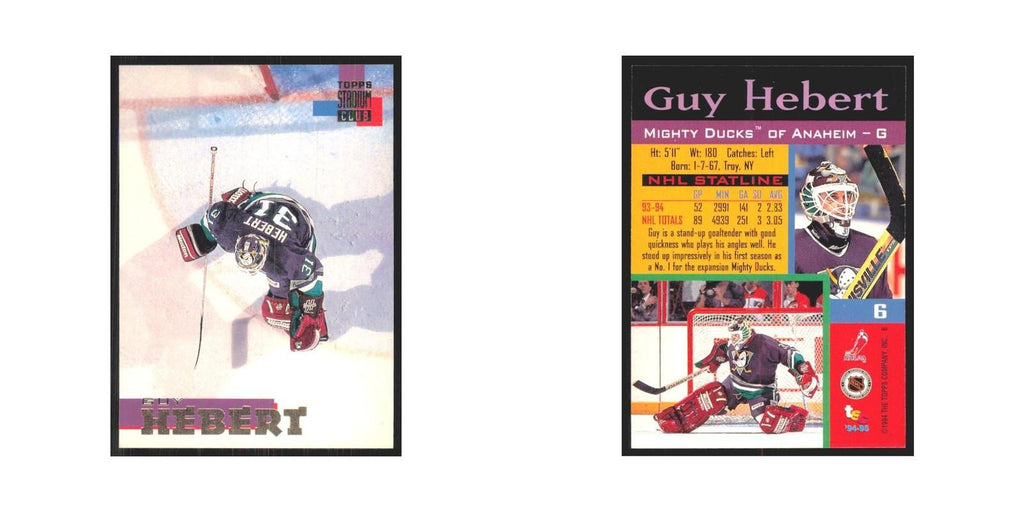 1994 Stadium Club Guy Hebert Anaheim Mighty Ducks #6