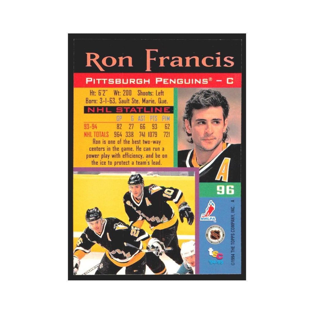 1994 Stadium Club Ron Francis Pittsburgh Penguins #96