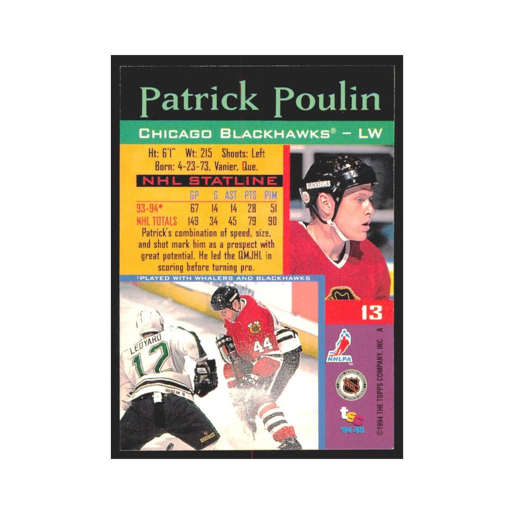 1994 Stadium Club Patrick Laughlin Chicago Blackhawks #13