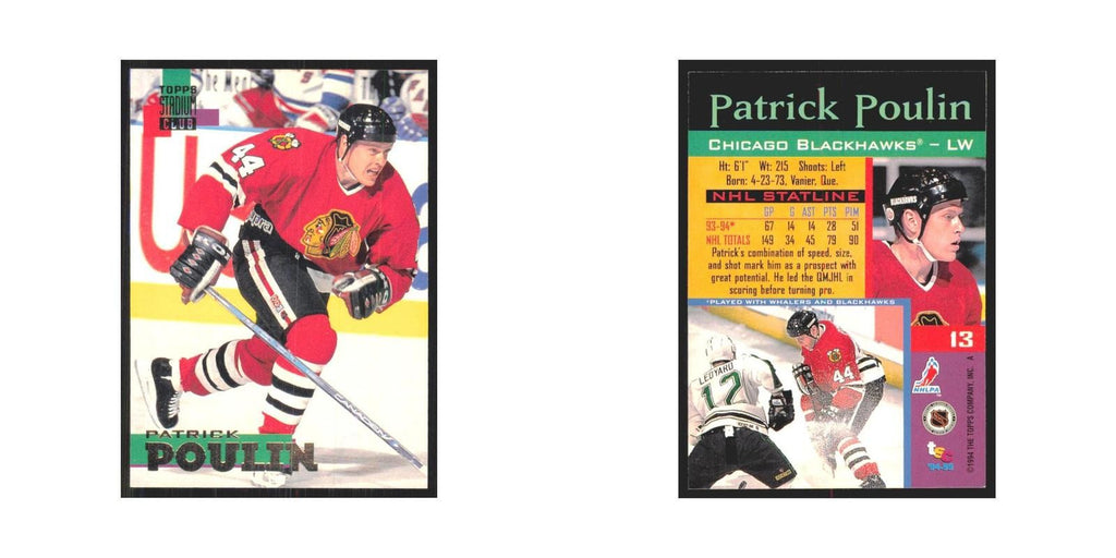 1994 Stadium Club Patrick Laughlin Chicago Blackhawks #13