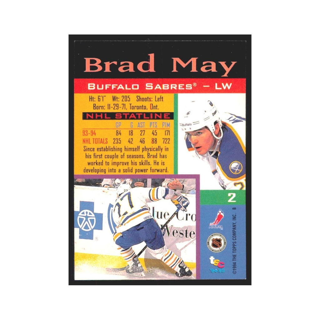 1994 Stadium Club Brad May Buffalo Sabres #2