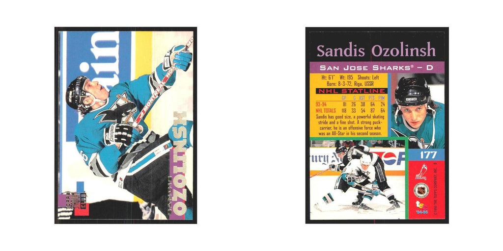1994 Stadium Club Sandis Ozolinsh San Jose Sharks #177