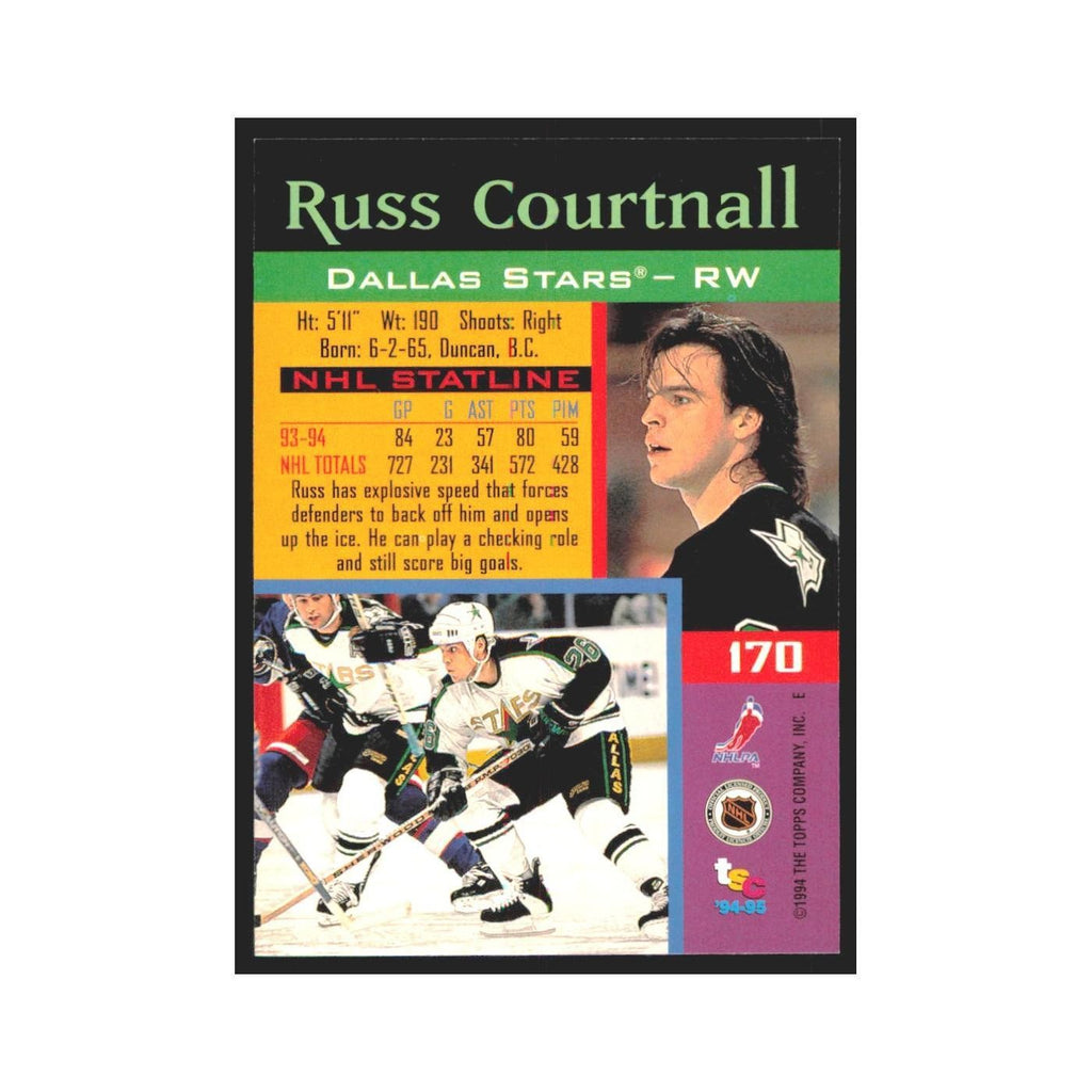 1994 Stadium Club Russ Courtnall Dallas Stars #170