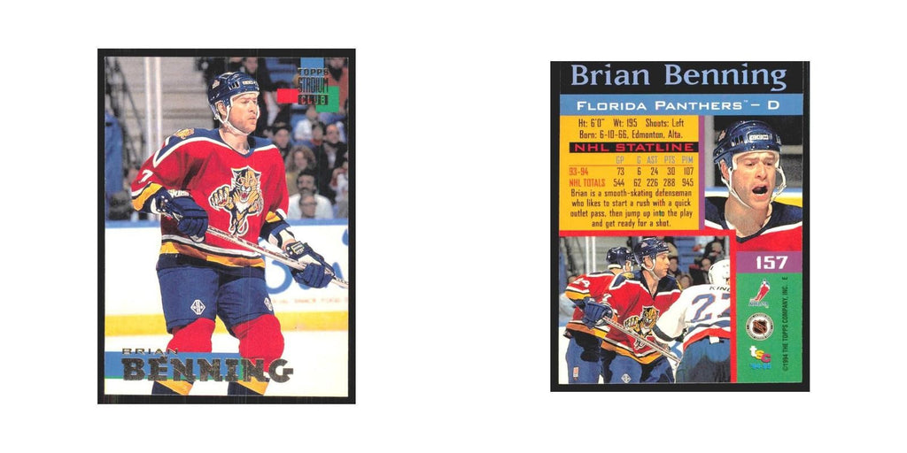 1994 Stadium Club Brian Benning Florida Panthers #157