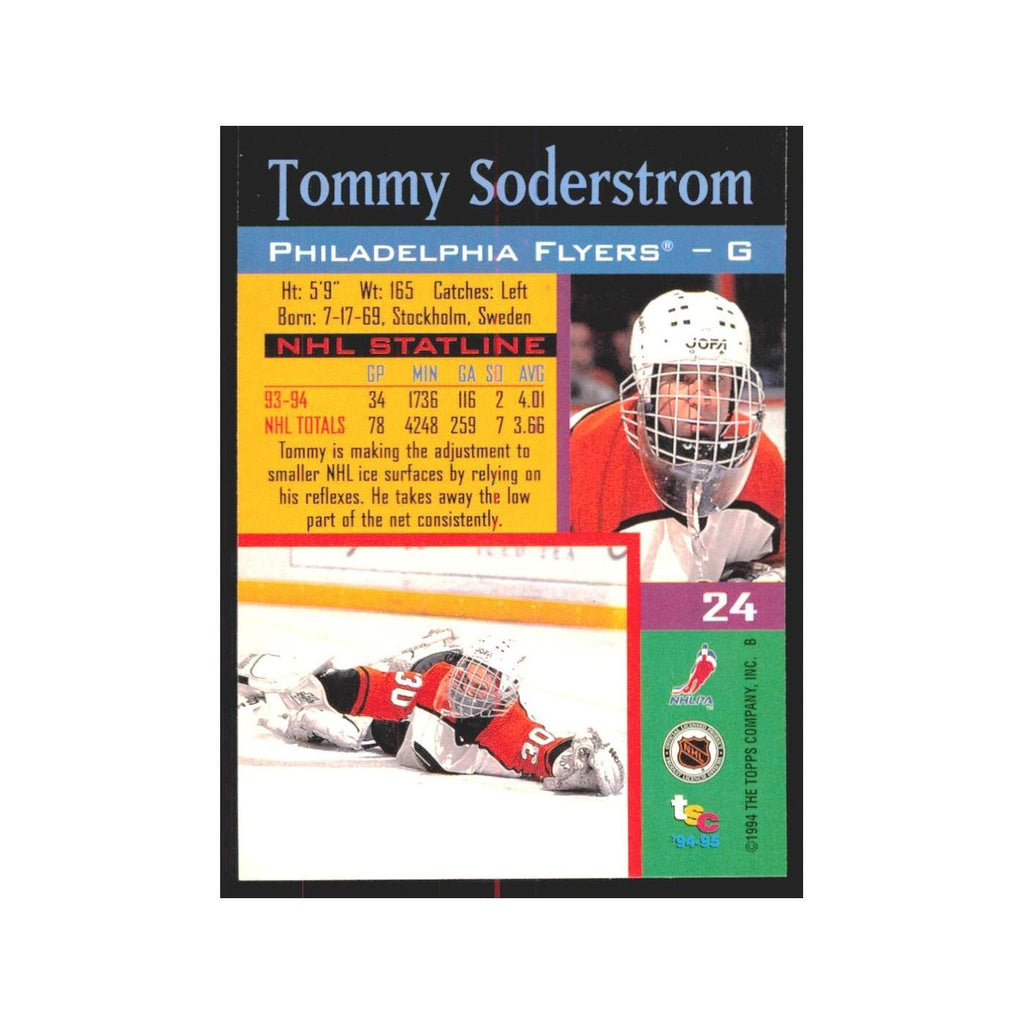 1994 Stadium Club Tommy Soderstrom Philadelphia Flyers #24