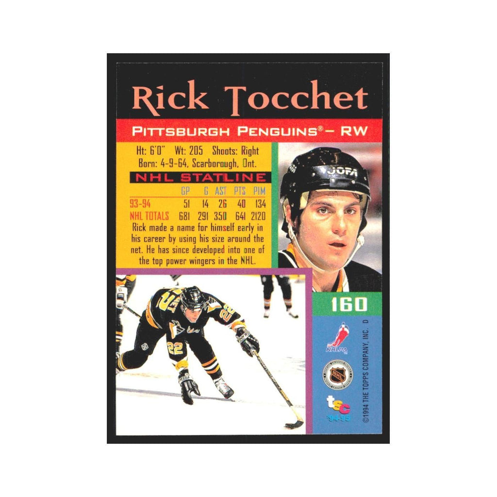 1994 Stadium Club Rick Tocchet Pittsburgh Penguins #160