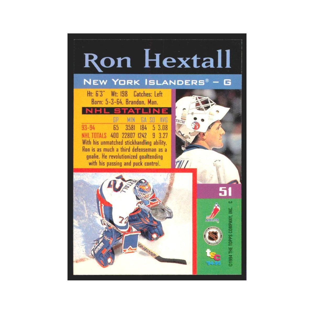 1994 Stadium Club Ron Hextall New York Islanders #51