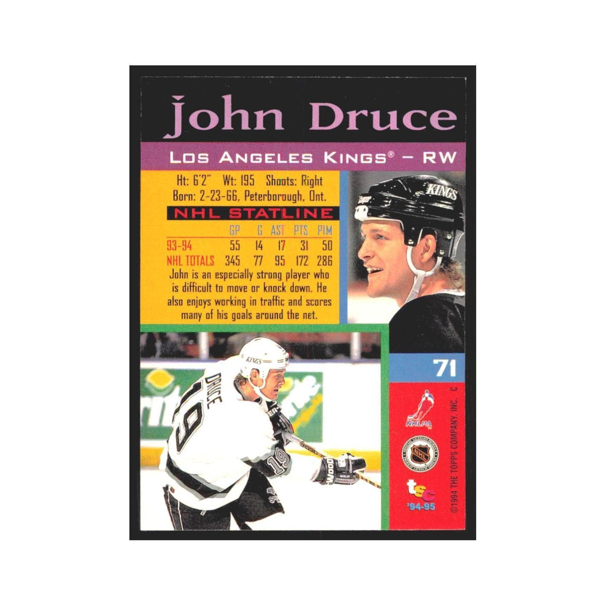1994 Stadium Club John Druce Los Angeles Kings #71